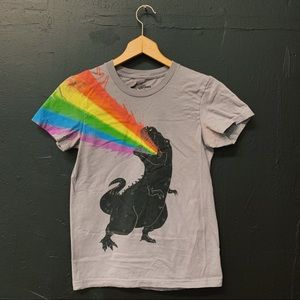 Threadless Graphic Dinosaur Rainbow T Shirt